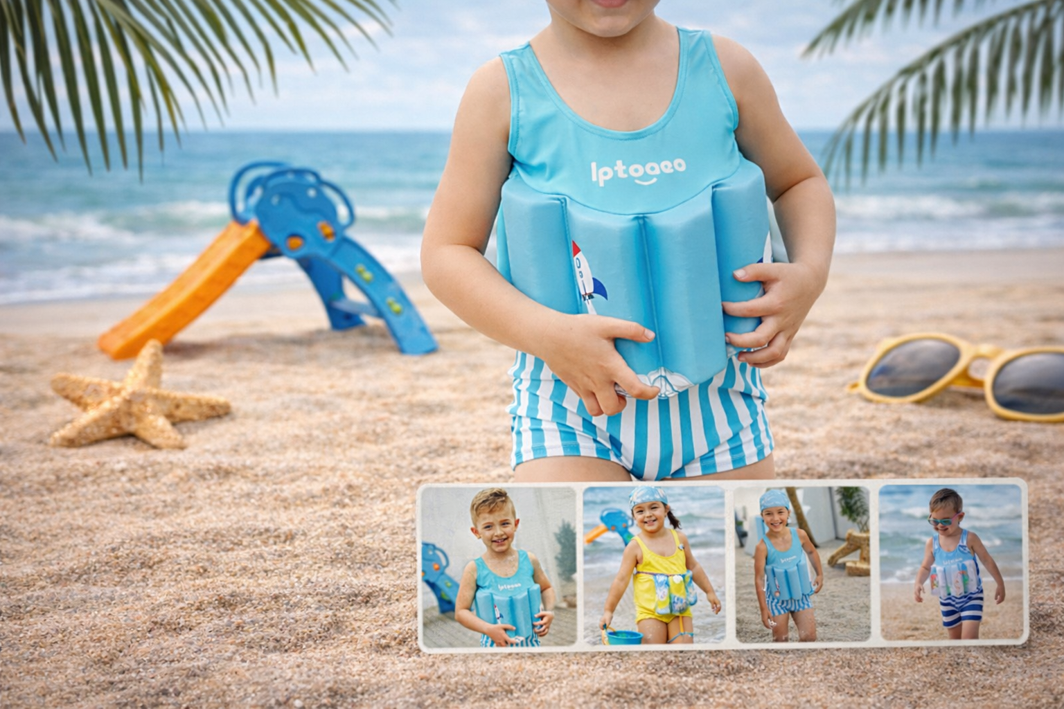 Maillot de bain bébé flottant – apprentissage natation garçon fille