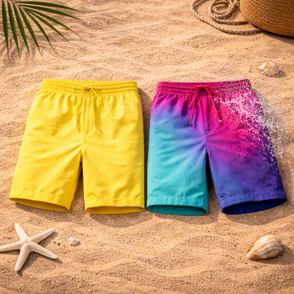 Short de plage homme magique – change de couleur au contact de l’eau