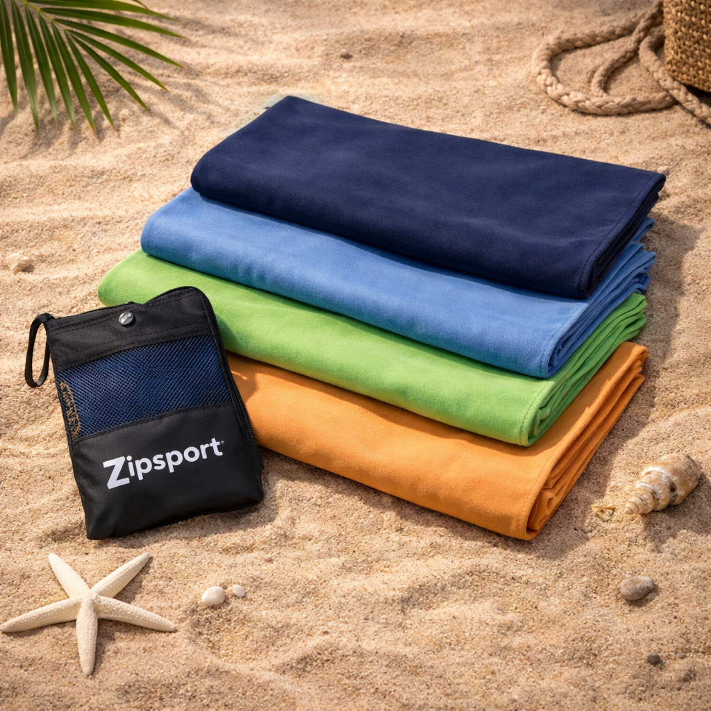 Serviette de plage microfibre ultra légère – séchage rapide & compacte